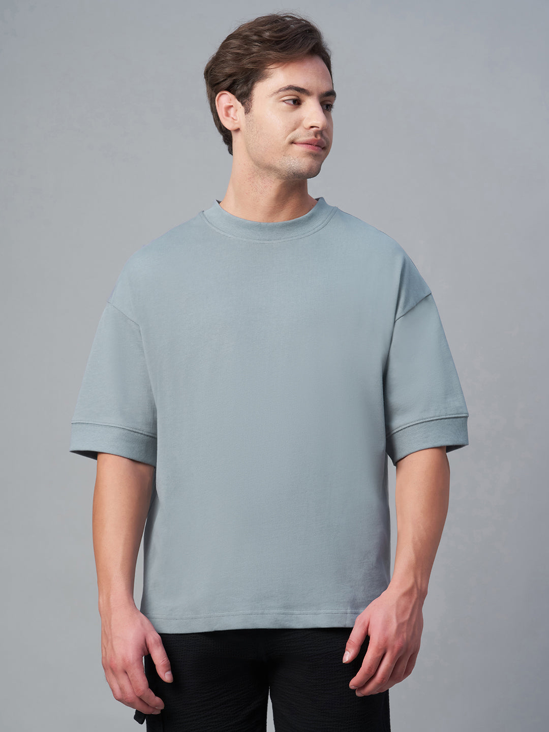 Men's Blue 100% Cotton Relax Fit Tshirt
