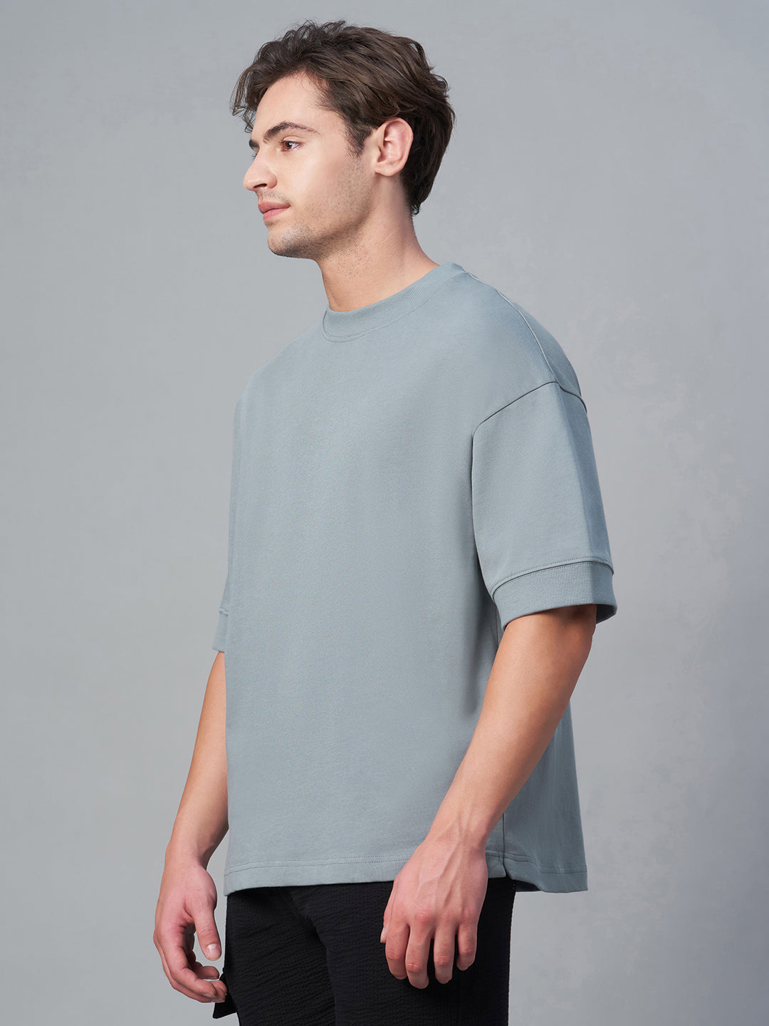Men's Blue 100% Cotton Relax Fit Tshirt