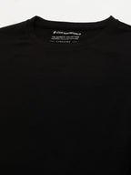 Men's Black Cotton Bamboo Elastane Slim Fit Tshirt