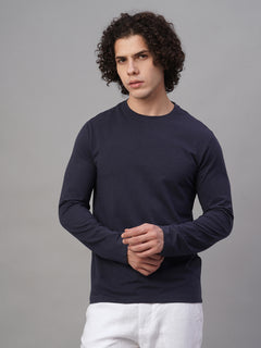 Men's Cotton Bamboo Elastane Slim Fit Tshirt Navy