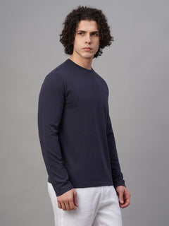 Men's Cotton Bamboo Elastane Slim Fit Tshirt Navy