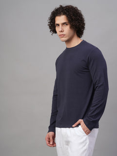 Men's Cotton Bamboo Elastane Slim Fit Tshirt Navy