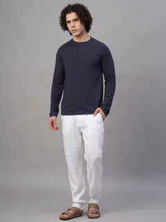 Men's Cotton Bamboo Elastane Slim Fit Tshirt Navy