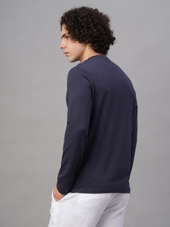 Men's Cotton Bamboo Elastane Slim Fit Tshirt Navy