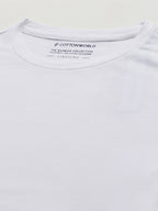 Men's White Cotton Bamboo Elastane Slim Fit Tshirt