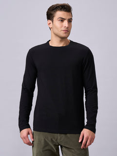 Men's Cotton Bamboo Elastane Regular Fit T-shirt Black