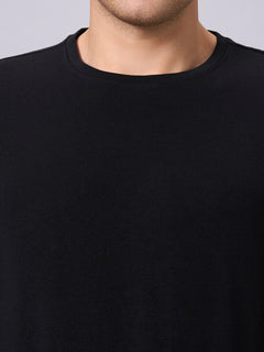Men's Cotton Bamboo Elastane Regular Fit T-shirt Black