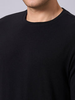 Men's Cotton Bamboo Elastane Regular Fit T-shirt Black