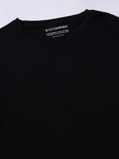 Men's Cotton Bamboo Elastane Regular Fit T-shirt Black