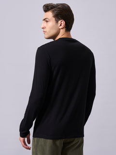 Men's Cotton Bamboo Elastane Regular Fit T-shirt Black