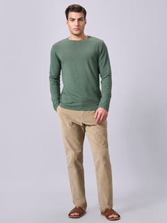 Men's Cotton Bamboo Elastane Regular Fit T-shirt Olive