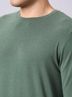 Men's Olive Cotton Bamboo Elastane Regular Fit Tshirt