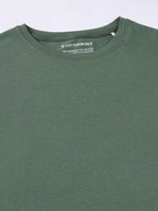 Men's Olive Cotton Bamboo Elastane Regular Fit Tshirt