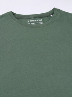 Men's Cotton Bamboo Elastane Regular Fit T-shirt Olive