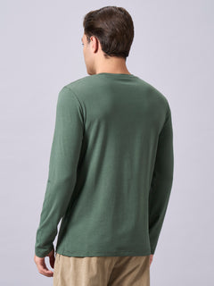 Men's Cotton Bamboo Elastane Regular Fit T-shirt Olive