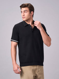 Men’s Cotton Regular Fit Polo T-Shirt Black
