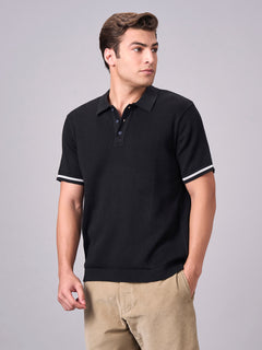 Men’s Cotton Regular Fit Polo T-Shirt Black