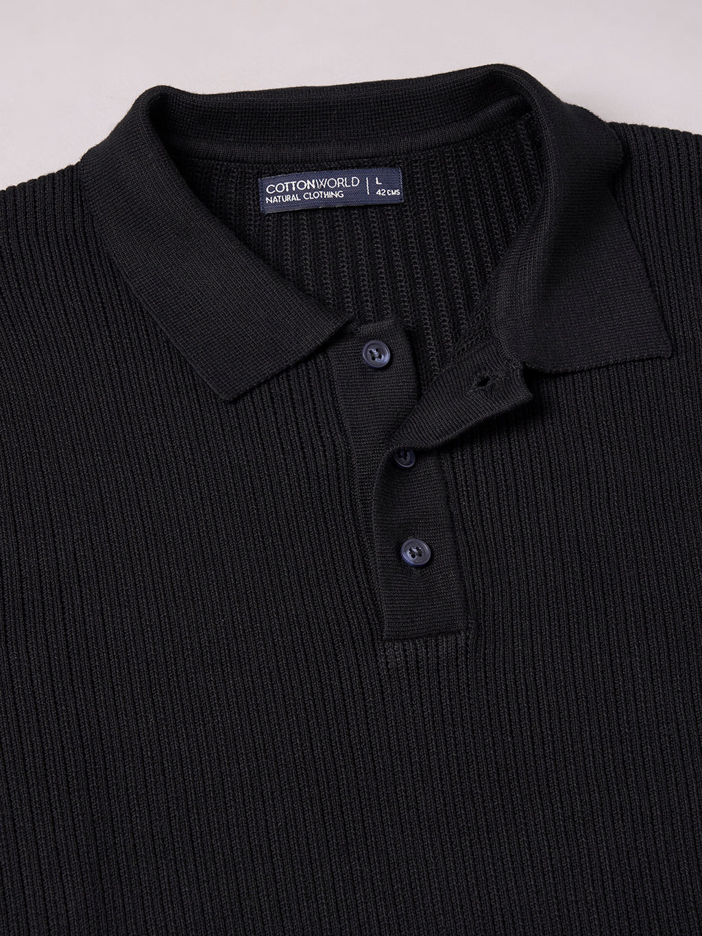 Men's Black 100% Cotton Regular Fit Tshirt