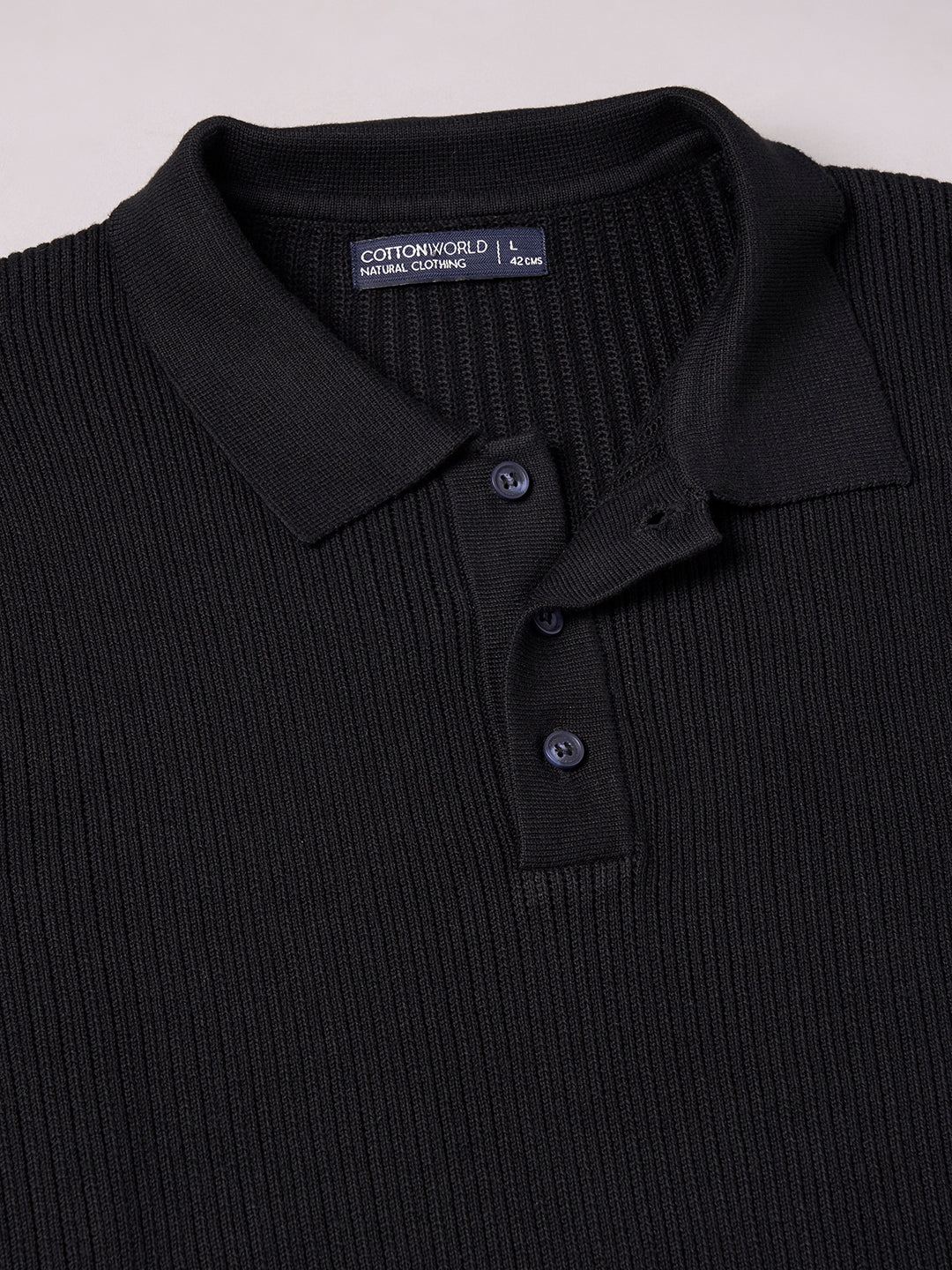 Men's Black 100% Cotton Regular Fit Tshirt