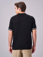 Men's Black 100% Cotton Regular Fit Tshirt