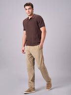 Men's Brown 100% Cotton Regular Fit Tshirt