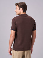 Men's Brown 100% Cotton Regular Fit Tshirt
