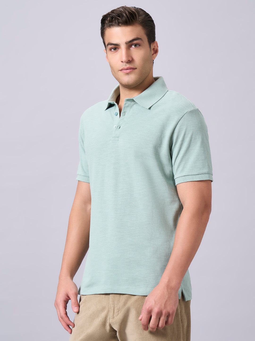 Men's Green 100% Organic Cotton Regular Fit Tshirt