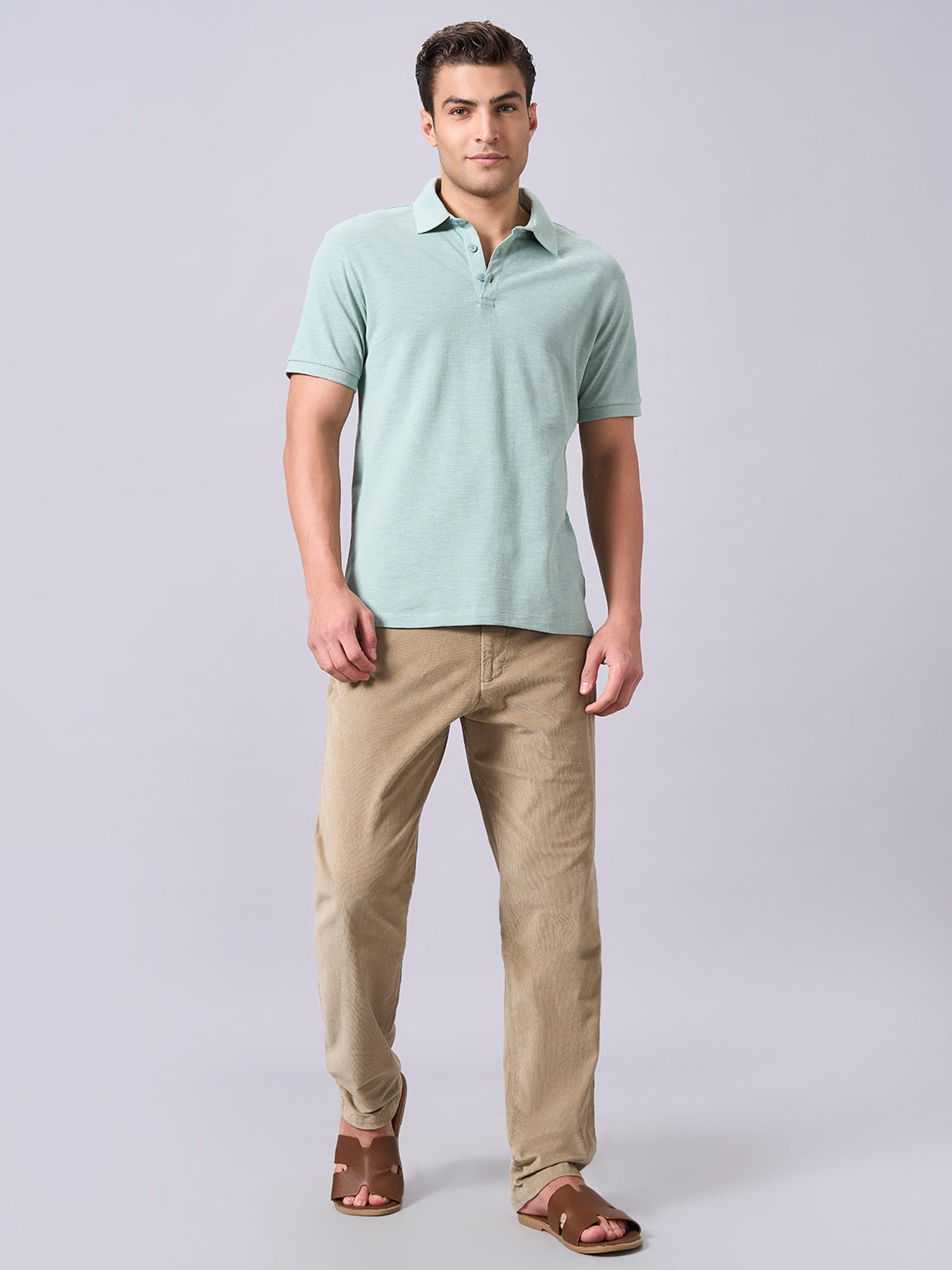 Men's Green 100% Organic Cotton Regular Fit Tshirt