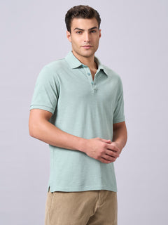 Men’s Organic Cotton Regular Fit Half Sleeve Polo T-Shirt Green