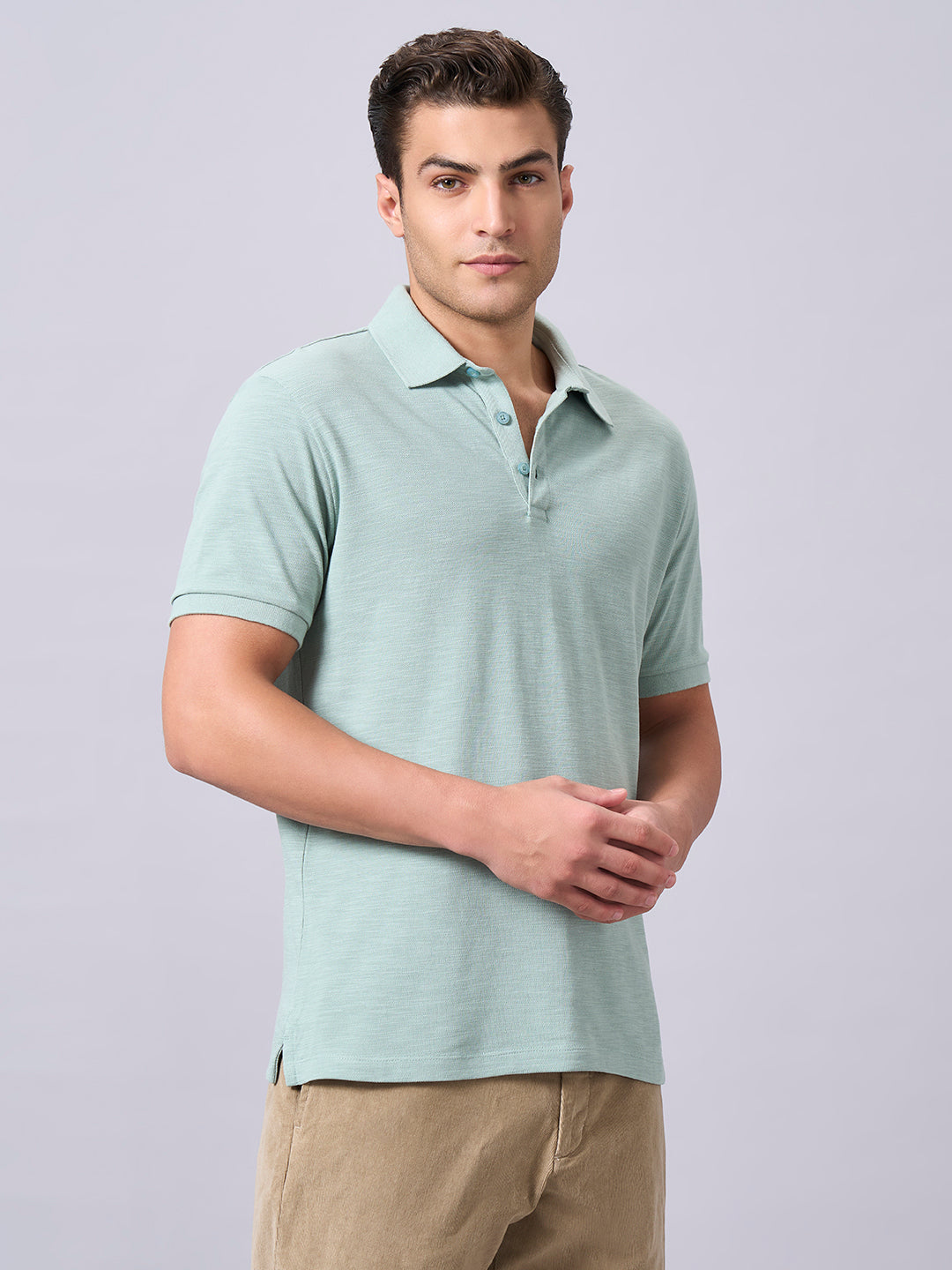 Men's Green 100% Organic Cotton Regular Fit Tshirt