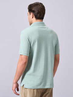 Men’s Organic Cotton Regular Fit Half Sleeve Polo T-Shirt Green