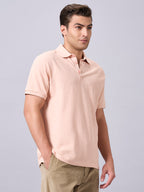 Men's Peach 100% Organic Cotton Regular Fit Tshirt