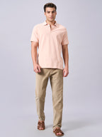 Men's Peach 100% Organic Cotton Regular Fit Tshirt