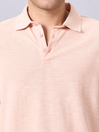 Men's Peach 100% Organic Cotton Regular Fit Tshirt