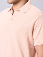 Men's Peach 100% Organic Cotton Regular Fit Tshirt