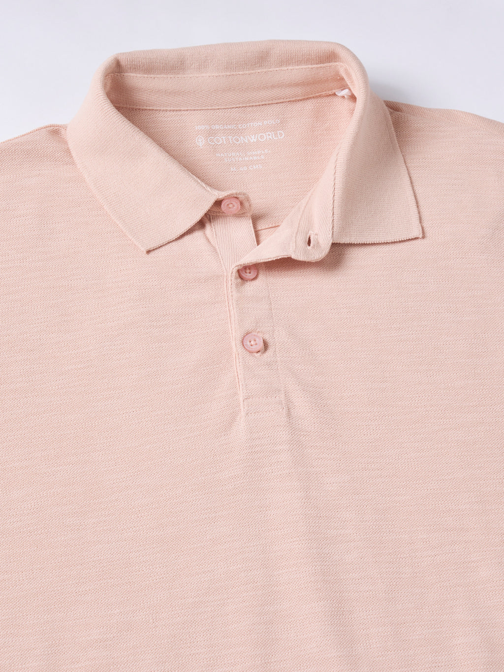 Men's Peach 100% Organic Cotton Regular Fit Tshirt