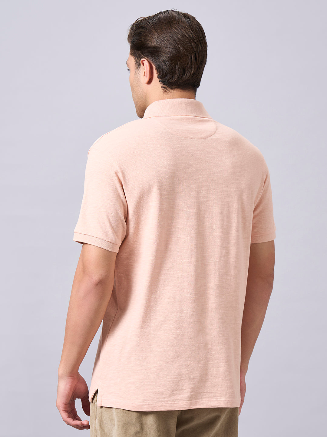 Men's Peach 100% Organic Cotton Regular Fit Tshirt