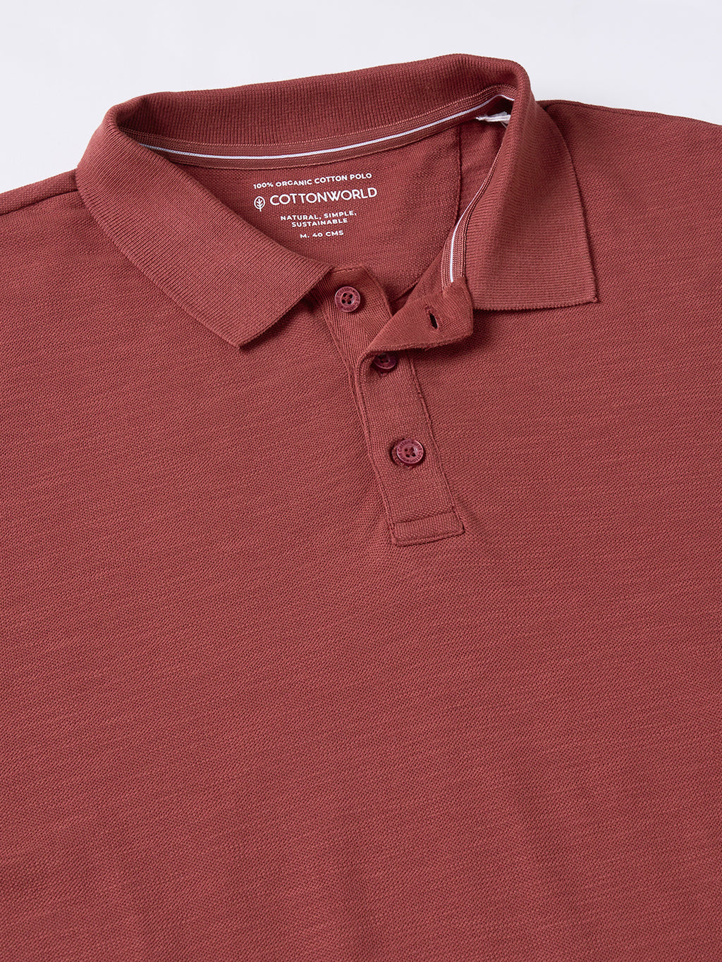 Men's Red 100% Organic Cotton Regular Fit Tshirt