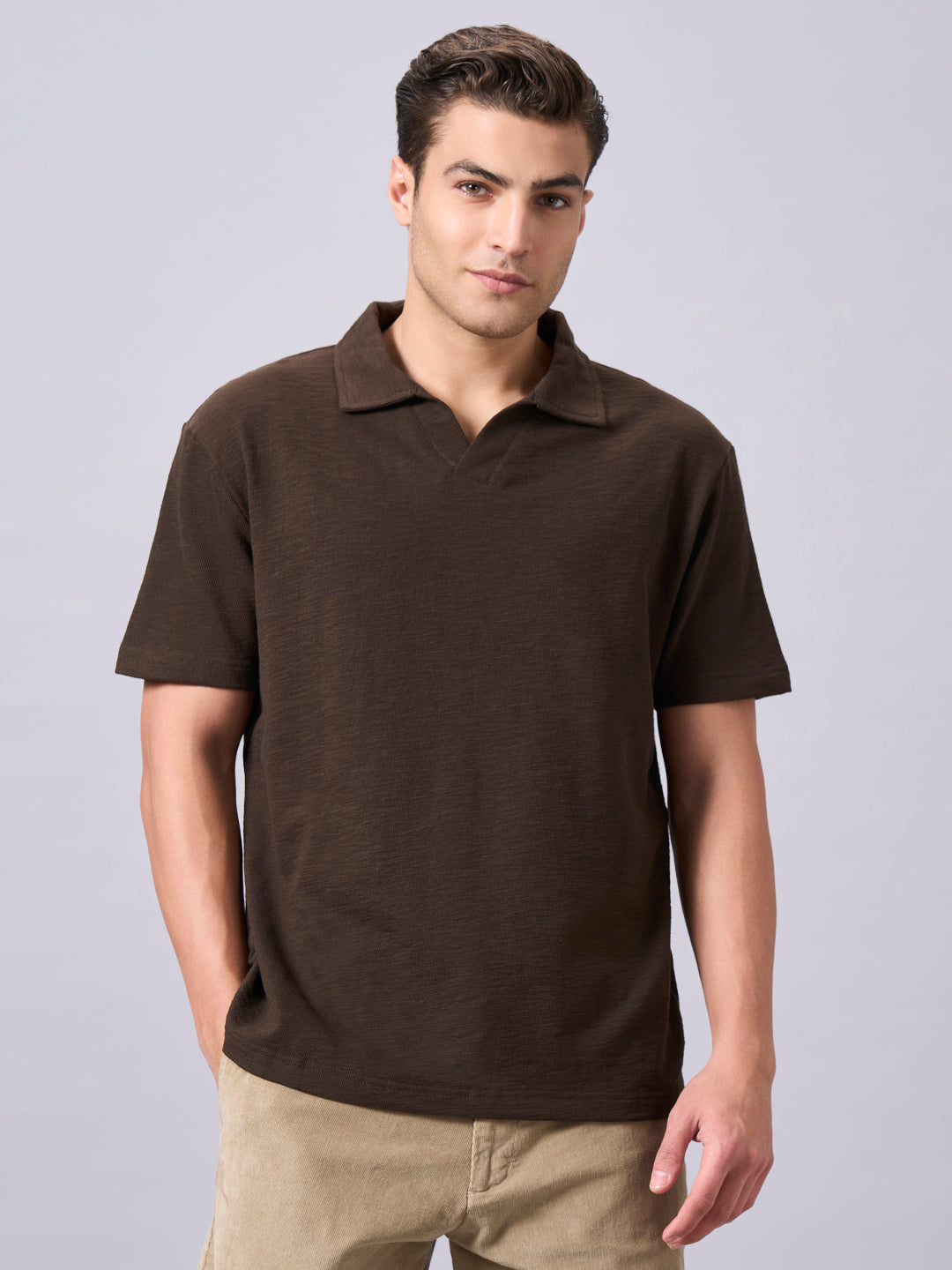 Men's Brown 100% Organic Cotton Relax Fit Tshirt