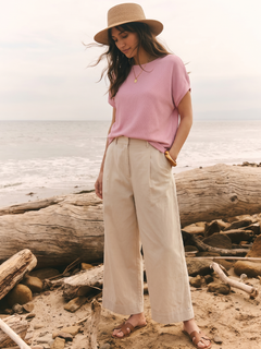 Women's Beige Cotton Lycra Regular Fit Pant