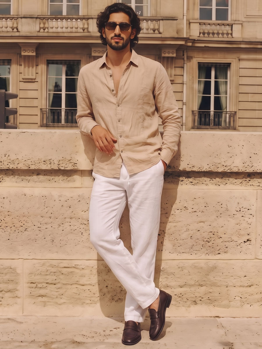 Men's Tencel Linen Regular Fit Shirt Natural
