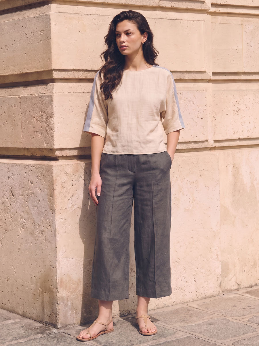 Women’s Linen Relax Fit Blouse Off White