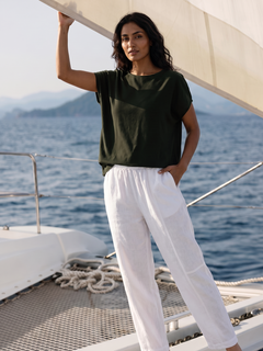 Women's Brown 100% Organic Cotton Regular Fit Tshirt