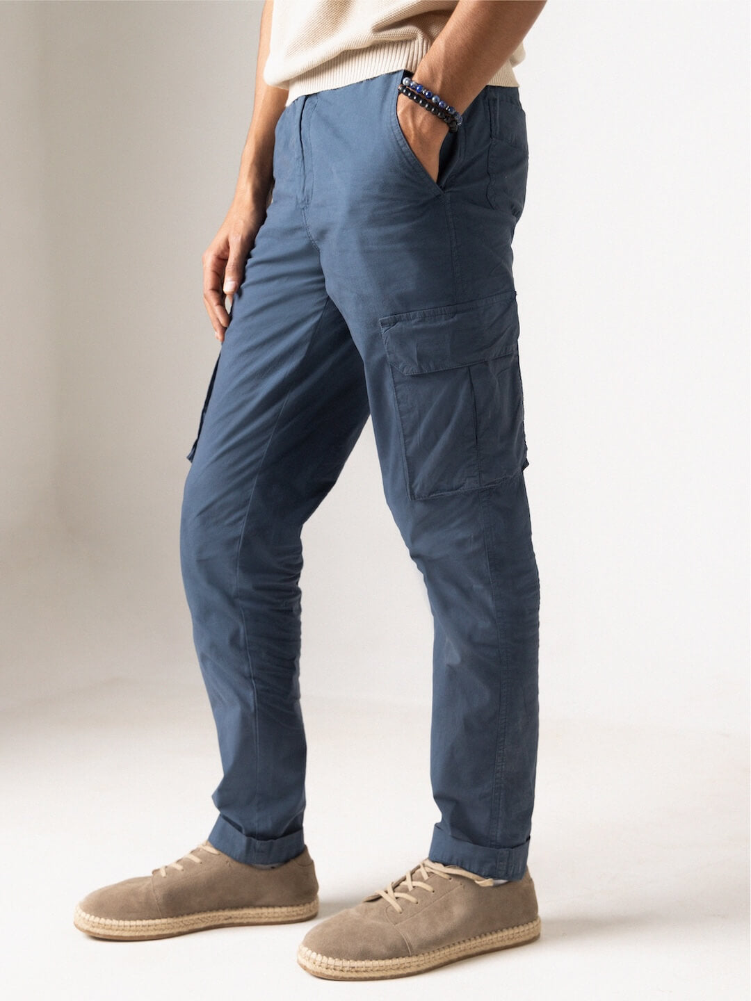 Mens 100% Cotton Cargo Pants Navy