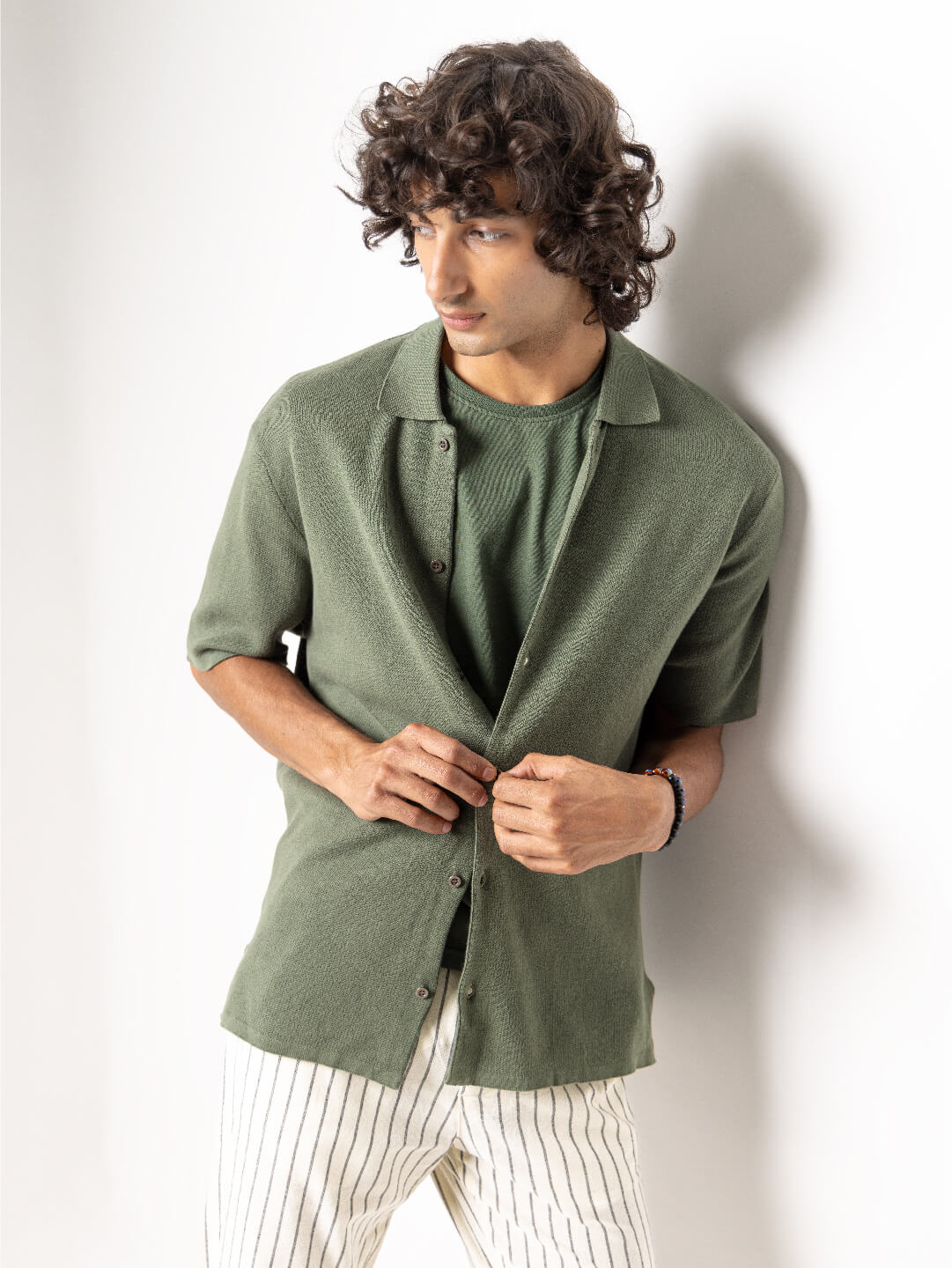 Men's Green 100% Cotton Regular Fit Tshirt