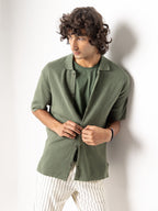 Men's Green 100% Cotton Regular Fit Tshirt