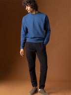 Men's Black 100% Cotton Regular Fit Knit pant