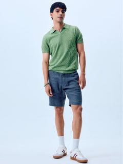 Men's 100% Cotton Solid Polo T Shirt Green