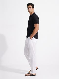 Men's Black Cotton Elastane Slim Fit Tshirt