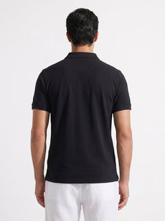 Men's Black Cotton Elastane Slim Fit Tshirt